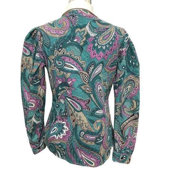 Vintage Circle T Marilyn Lenox Button Front Shirt Rodeo Western Size 9/10 - Picture 2 of 7